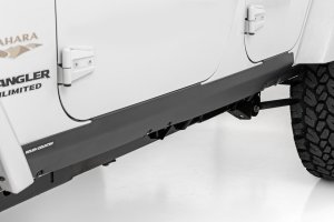 Jeep Wrangler Unlimited Rocker Sill Plates - Rough Country - Trail Cladding - '07-'18